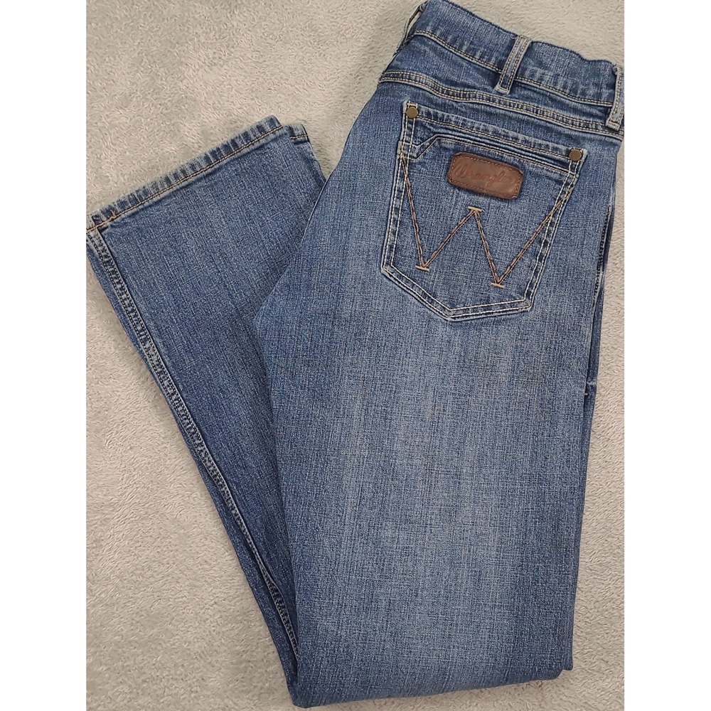 Wrangler Retro Slim Boot Mens Sz 34X34 Blue Jeans Medium Wash Bootcut WLT77LY